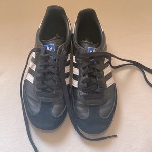 Adidas’s Black Samba sneakers. Mens 6 fits me ( 7. 1/2 ) perfect. Barely worn